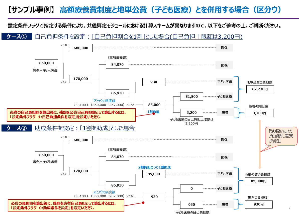 【サンプル事例】高額療養費制度と地単公費（子ども医療）とを併用する場合（区分ウ）